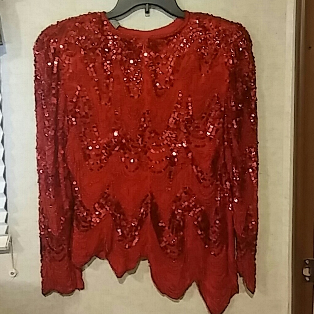 Red sequin blouse - Picture 5 of 5